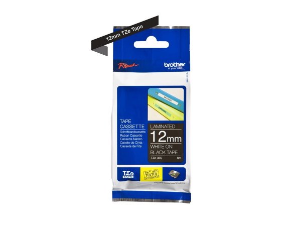 Brother TZe-335 - Bianco su nero - TZe - 1,2 cm - 8 m - 1,2 cm