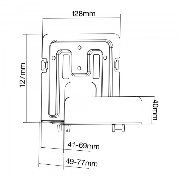 InLine Supporto universale per Media Streaming Box - 41-69mm