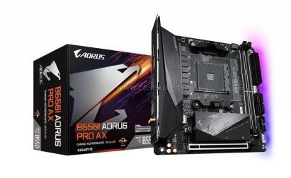 Gigabyte B550I AORUS PRO AX Mainboard– AMD Ryzen 5000 CPUs, 8 Phasen VRM, bis zu 5300 MHz DDR4, 1xPC