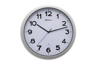Jakob Maul GmbH MAUL MAULstep - Parete - Orologio al quarzo - Rotondo - Argento - Bianco - Plastica