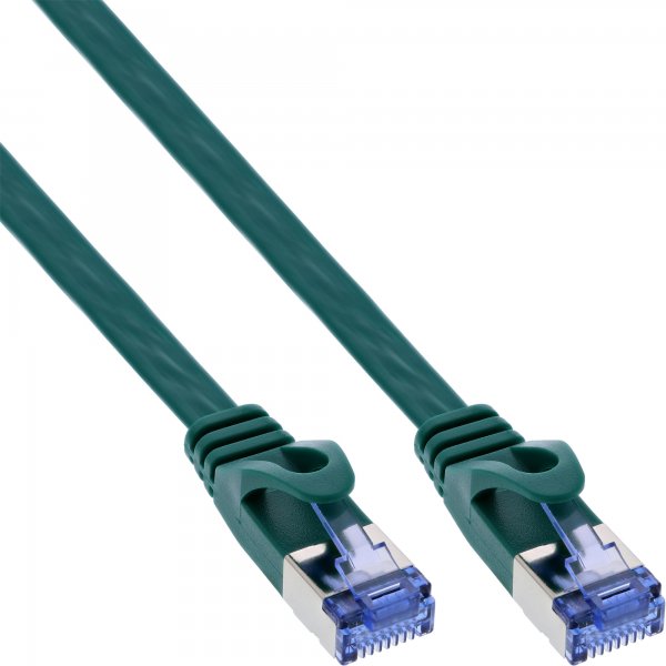 InLine Patch Cable flat - U/FTP - Cat.6A - verde - 0,5m