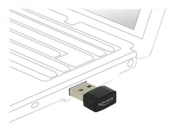Delock 12461 - Wireless - USB - WLAN - Wi-Fi 5 (802.11ac) - 433 Mbit/s - Nero