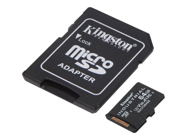 Kingston Scheda microSDXC Industriale 64GB C10 A1 pSLC + Adattatore SD - 64 GB - MicroSDXC - Classe