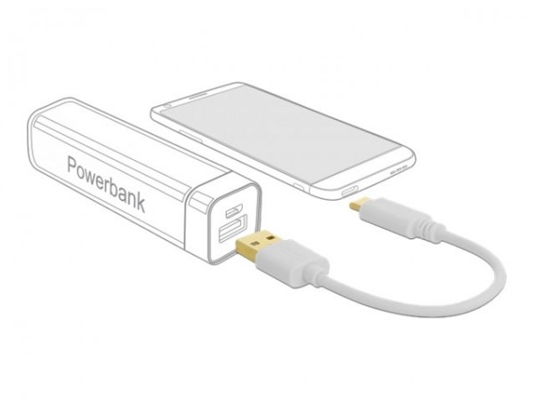 Delock Cavo di ricarica USB di Tipo-A per USB Type-C da 15 cm - 0,15 m - USB A - USB C - Bianco