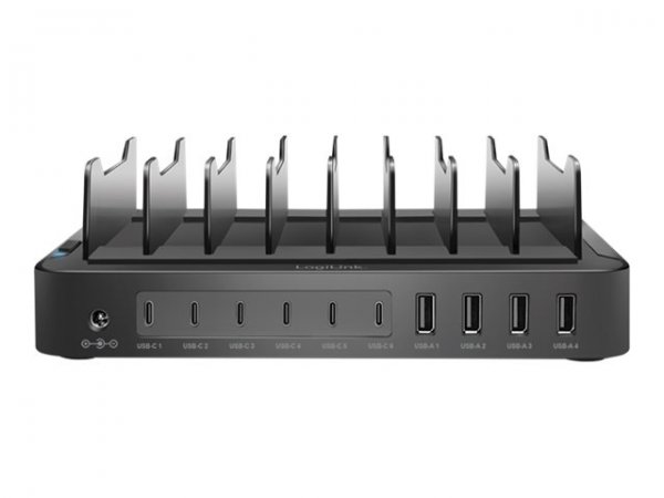 LogiLink Ladestation - 120 Watt - - PD 3.0 - QC 3.0 - 10 Ausgabeanschlussstellen 4 x