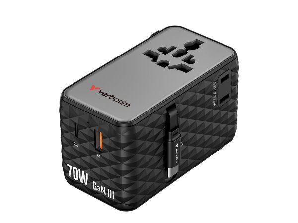 Verbatim Charge'n' Travel 70W 2C retractable Universal