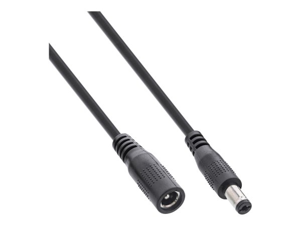 InLine Cavo di prolunga DC - maschio/femmina 5,5x2,1mm - AWG24 - nero - 3m