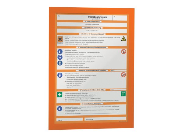 Durable Magnetrahmen Duraframe Magnetic A4 orange A4 5 St. - Bürokleinmaterial