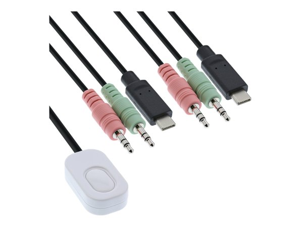 InLine Switch KVM 2 porte - da USB-C a DisplayPort 1.2 - 4K - audio - cavo integr.