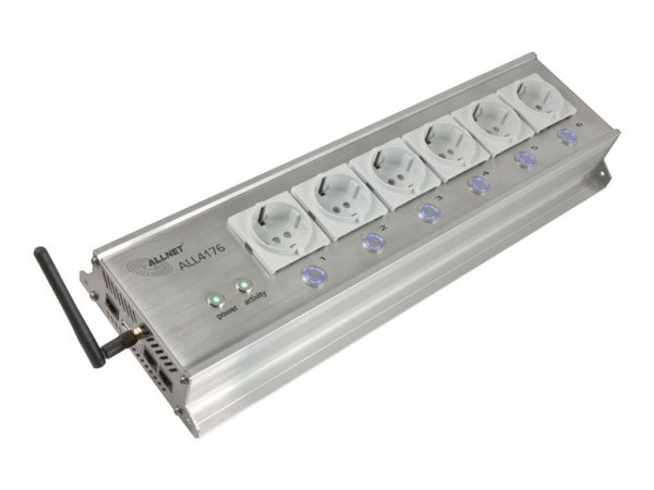 ALLNET MSR IO Zentrale Schaltsteckdosenleiste 6-fach inkl. Messgerät fuer Desktop &