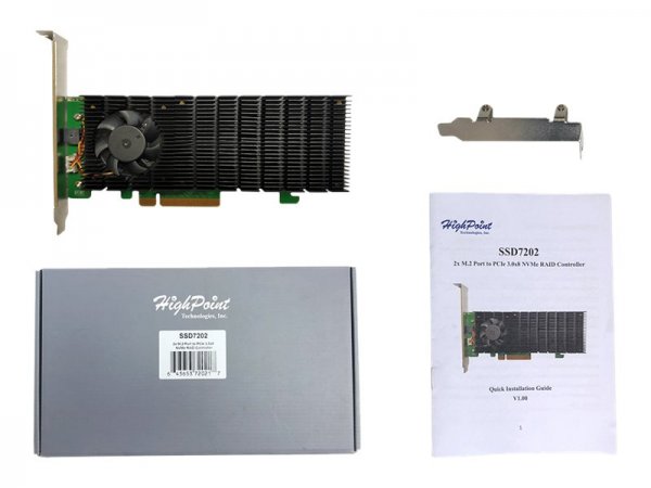 HighPoint RAID-Controller SSD7202 2x M.2 NVMEx4v3 PCI-Ex8 - Controller raid - m.2 NVMe