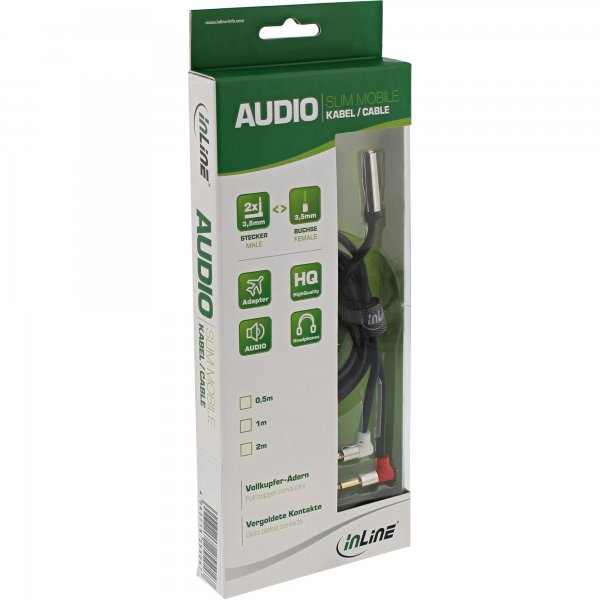 InLine Cavo Audio Y per cuffia Aereo - Jack 3,5mm - 2m - Slim