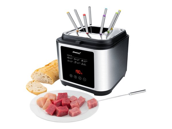 Steba DF 150F Farbe: Edelstahl-Schwarz - Friggitrice - 2,5 L - 0,8 kg - 190 °C - 120 min - Singolo