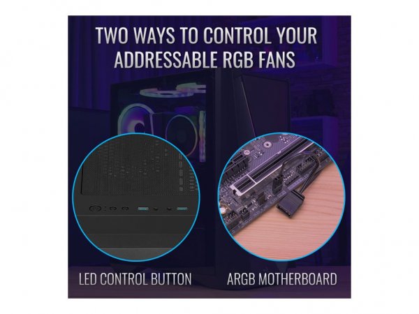 AEROCOOL ADVANCED TECHNOLOGIES AeroCool Visor - Mid tower - E-ATX - Seitenteil mit Fenster gehärtete