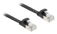 Delock RJ45 Flachband Patchkabel Stecker zu Cat.6a schwarz - Cavo - Rete