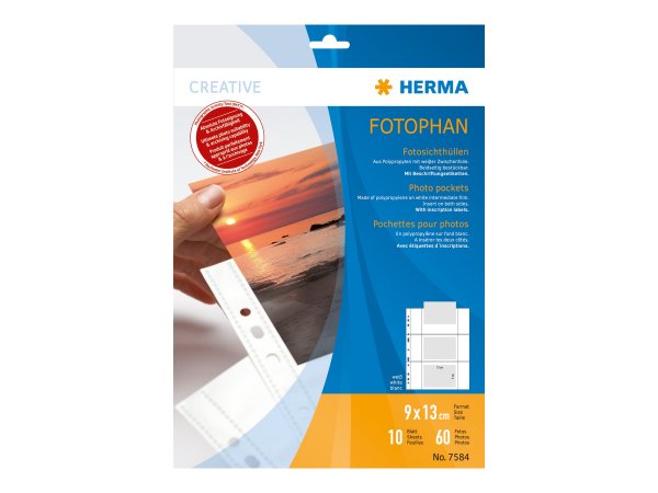 HERMA 7584 - 90 x 130 mm - Trasparente - Bianco - Polipropilene (PP) - Ritratto - 230 mm - 310 mm
