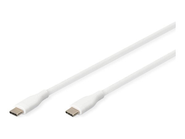DIGITUS USB 2.0 Silikon-Anschlusskabel USB-C> weiß - Cavo - Digitale/dati