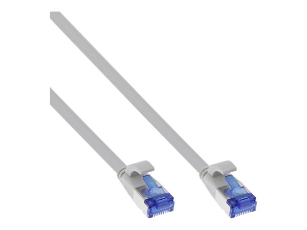 InLine Patch cable flat - U/FTP - Cat.6A - TPE senza alogeni - grigio - 2m