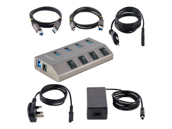 StarTech.com Hub USB-C Autoalimentato a 4 Porte con Interruttori Individuali - Multipresa USB 3.0 5G