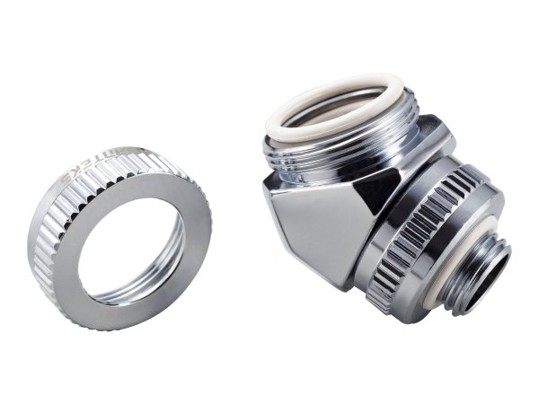 Phanteks Glacier Rotary Hard-Tube Fitting 16mm 45 Grad G1/4 - chrome drehbar