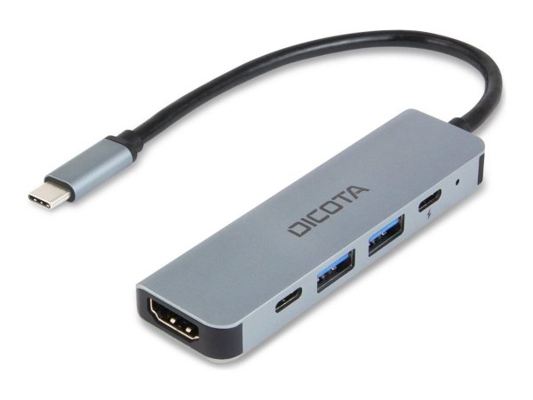 Dicota D USB-C 5-in-1 Video Hub 4K PD 100W silver