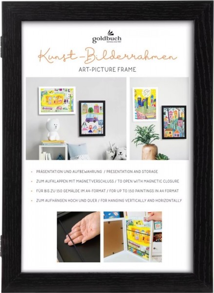 Goldbuch Kunst-Bilderrahmen Holz DIN A4 sw. Magnetverschl. 920165 - Bürokleinmaterial