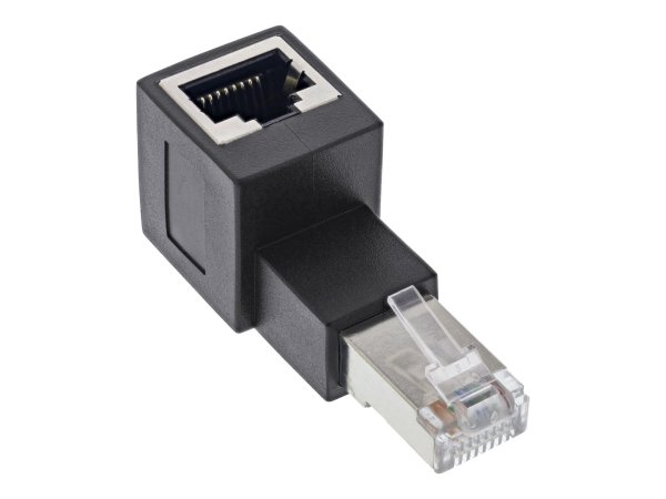 InLine cavo patch adattatore Cat.6A - spina/presa RJ45 - angol. 90° verso l'alto