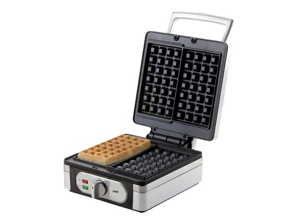 Domo DO 9047 W - 2 waffle - Rettangolare - Argento - 2,6 cm - Metallo - 1400 W