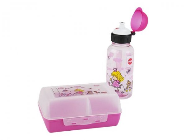 Groupe SEB Kinder Trinkflasche & Lunchbox Prinzessin transparent 1 Set