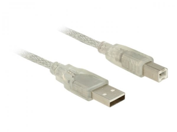 Delock 83895 - 3 m - USB A - USB B - USB 2.0 - Maschio/Maschio - Trasparente