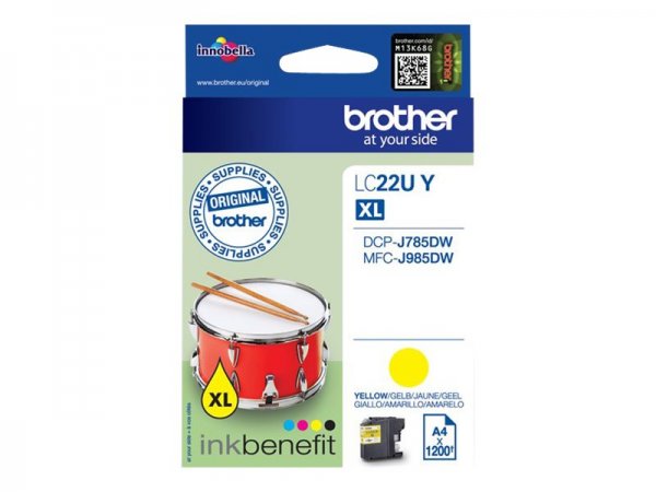 Brother LC22UY - Giallo - 1 pz - 1200 pagine - Confezione singola