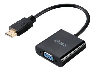 Akasa AK-CBHD15-20BK - 0,2 m - VGA (D-Sub) - HDMI tipo A (Standard) - Maschio - Femmina - Nero