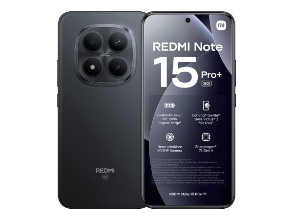 Xiaomi Redmi Note 15 Pro+ schwarz Telekom - Smartphone - 256 GB