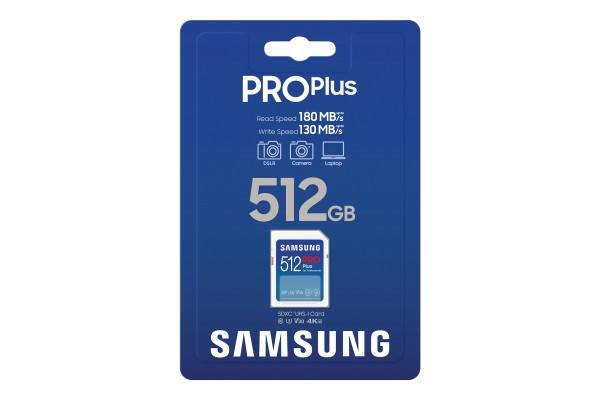 Samsung PRO Plus SD Card - Scheda di memoria 512GB (2023) - 512 GB - SD - Classe 3 - UHS-I - 180 MB/