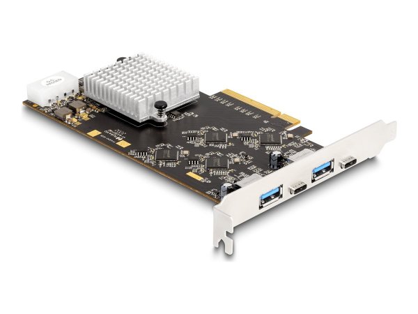 Delock Scheda PCI Express x8 con 2 x USB 20 Gbps USB Type-C femmina e 2 x USB 10 Gbps di Tipo-A femm