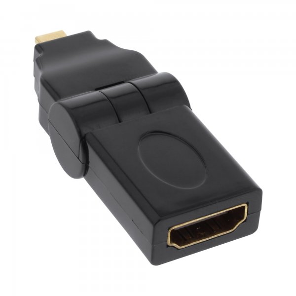 InLine Adattatore HDMI Tipo A Femmina a Micro HDMI Tipo D Maschio - 180° - dorato