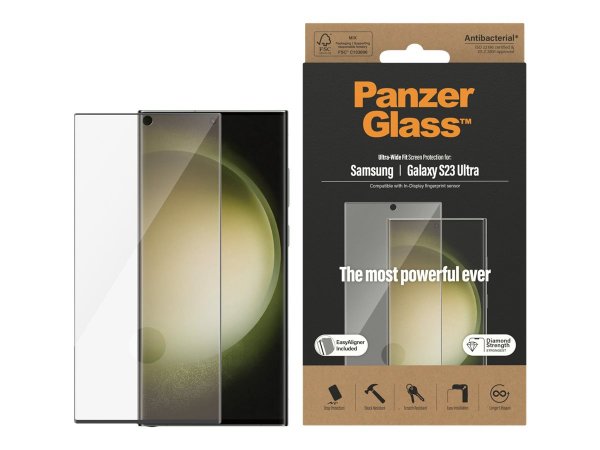 PanzerGlass Displayschutz Samsung Galaxy S23 Ultra - Ultra-Wide Fit m. EasyAligner