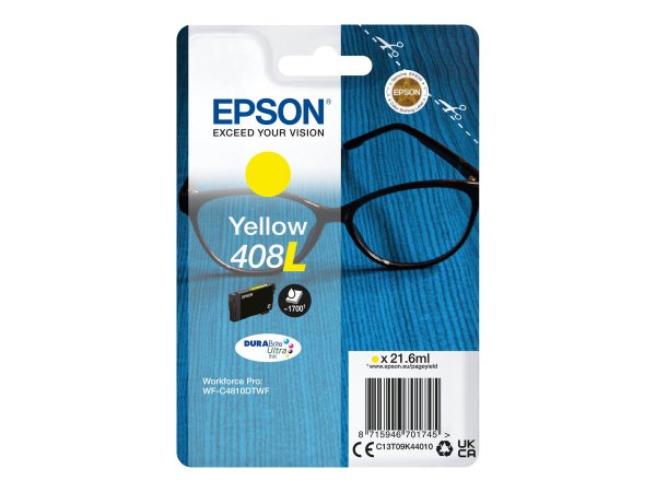 Epson Singlepack Yellow 408L DURABrite Ultra Ink - Resa elevata (XL) - Giallo - Inchiostro a base di