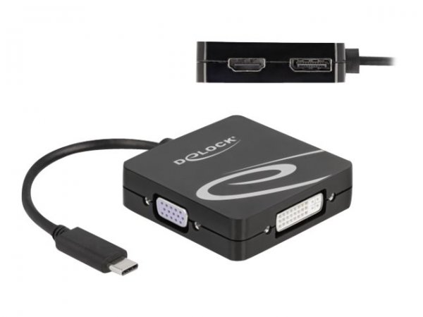 Delock Adattatore USB Type-C per monitor VGA - DVI - HDMI o DisplayPort - 3840 x 2160 Pixel