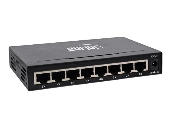 InLine Gigabit Switch - 8 Porte 10/100/1000Mbps - Desktop - alim.interno - Fanless