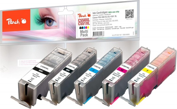 Peach PI100-167 - Inchiostro colorato - 23 ml - 13 ml - Confezione multipla