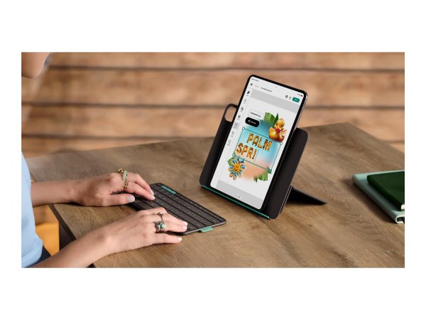 Logitech Flip Folio Graphite CH - Tastiera - AZERTY