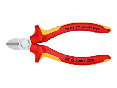KNIPEX 70 06 125 - Pinze diagonali - Acciaio al cromo vanadio - Plastica - Arancione - Rosso - 125 m
