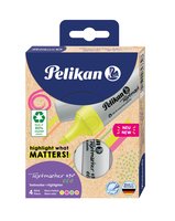 Pelikan Textmarker 490 eco - 4 pz - Verde - Arancione - Rosa - Giallo - Punta smussata - Plastica ri