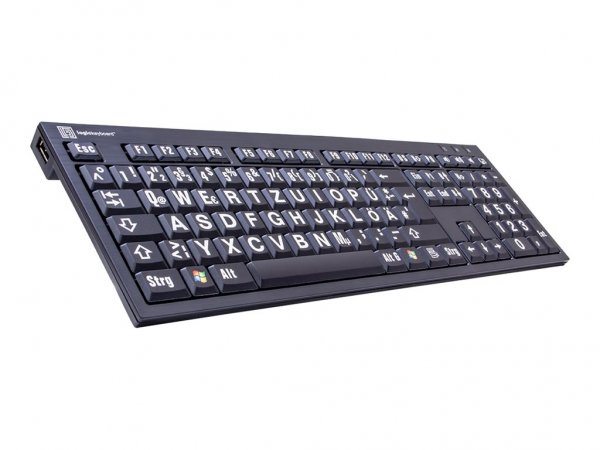 Logickeyboard XL Print - Full-size (100%) - Cablato - USB - QWERTZ - Nero
