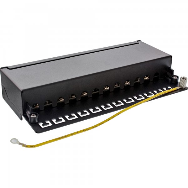 InLine Patch Panel Cat.6A - 12-porte - per guida DIN in server rack - nero