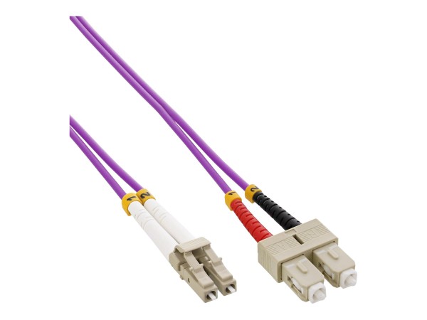 InLine Cavo Duplex - LC/SC 50/125µm - Fibra Ottica OM4 - 25m