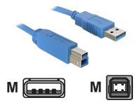 Delock USB 3.0 Cable - 1.8m - 1,8 m - USB A - USB B - Maschio/Maschio - Blu