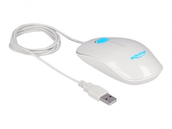 Delock 12537 - Ambidestro - Ottico - USB tipo A - 1200 DPI - Bianco