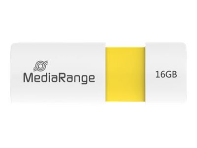 MEDIARANGE MR972 - 16 GB - USB tipo A - 2.0 - 12 MB/s - Lamina di scorrimento - Bianco - Giallo